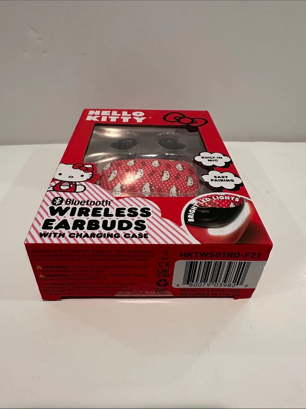Hello Kitty Bluetooth Wireless Earbuds with Charging Case.